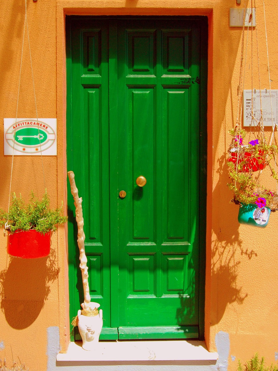 Green door of a rental property